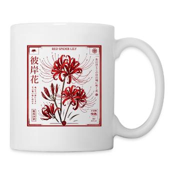 Japan Blume Rote Lilie  - Tasse - Weiß - Rechts
