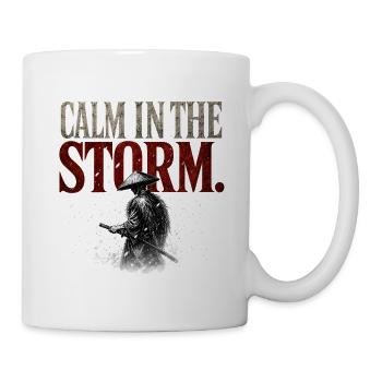 Calm In The Storm - Samurai Ronin Stoic Mindset - Mug - white - Right