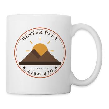 Papas Bergsonne Emblem - Tasse - Weiß - Rechts