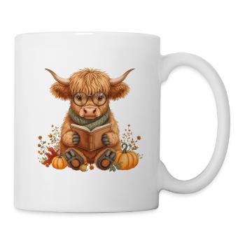 Highland Cow Reading Fall Cozy - Mug - white - Right