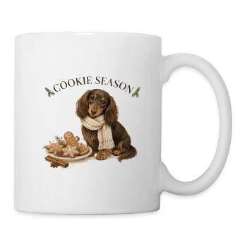Cookie Season Longhair Dachshund Christmas - Mug - white - Right