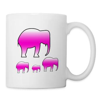 Elefanten - Tasse - Weiß - Rechts