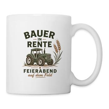 Bauer in Rente – Lustiger Traktor Landwirt Ruhe - Tasse - Weiß - Rechts
