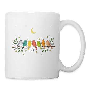 Vogelbeobachter-Shirt Süßes Vogel-Vogelliebhaber-Geschenk - Tasse - Weiß - Rechts