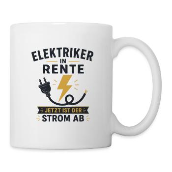 Elektriker in Rente – Lustiger Ruhestand Spruch - Tasse - Weiß - Rechts
