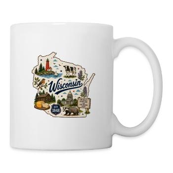 Wisconsin Dairyland State Vintage-Aufkleber - Tasse - Weiß - Rechts