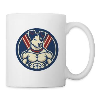 Muskulärer, patriotischer Hund - Tasse - Weiß - Rechts