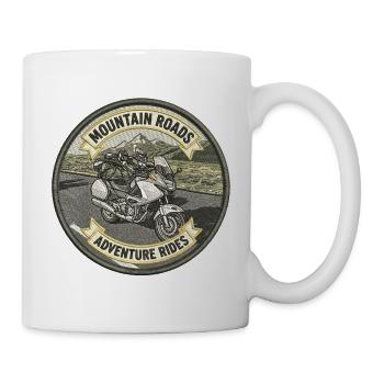 Bergstraßen: Motorradabenteuer - Tasse - Weiß - Rechts