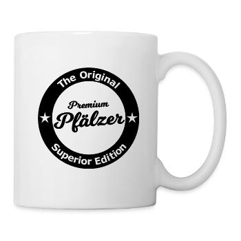 Pfälzer Stolz: Niemand ist perfekt - Tasse - Weiß - Rechts