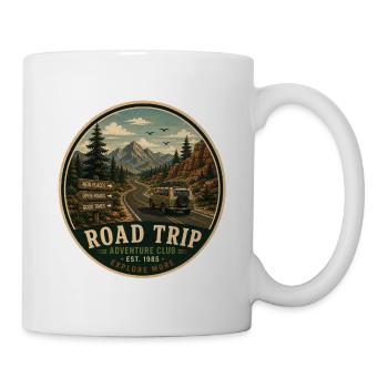 Road Trip Vintage-Abenteuergrafik - Tasse - Weiß - Rechts