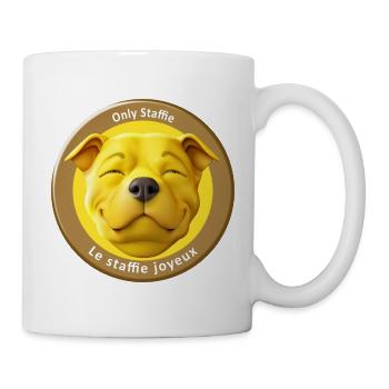 Stafficone Badge joyeux - 053i - Mug blanc - blanc - Droite
