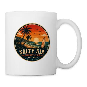 Salty Air Vintage-Küstengrafik - Tasse - Weiß - Rechts
