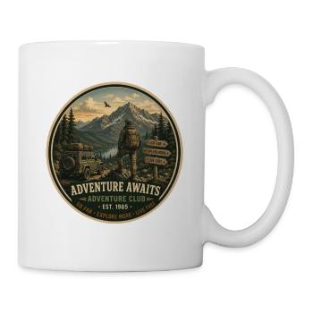 Adventure Awaits Vintage Adventure Graphic - Mug - white - Right