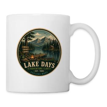 Graphique d’aventure vintage des Journées des Lacs - Mug blanc - blanc - Droite