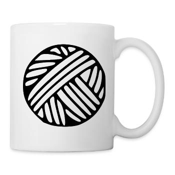 Wollknäuel Wolle Geschenk - Tasse - Weiß - Rechts