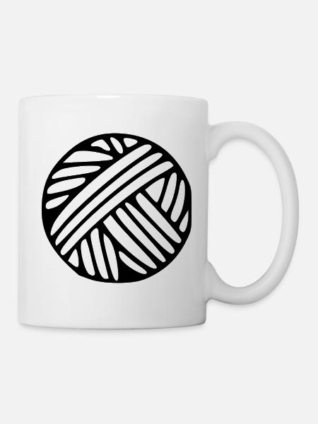 Wollknäuel Wolle Geschenk - Tasse - Weiß