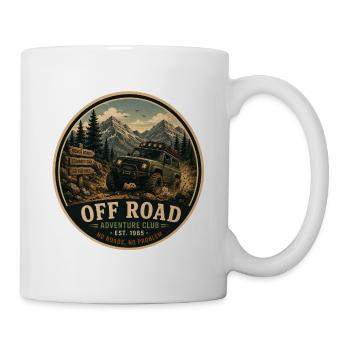 Offroad-Vintage-Abenteuergrafik - Tasse - Weiß - Rechts