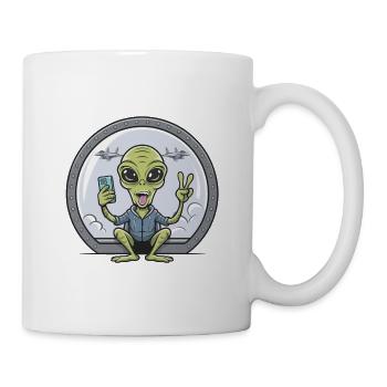 Alien Selfie With Fighter Jets - Mug - white - Right