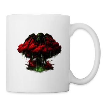 Green spider magic over red cloud - Mug - white - Right