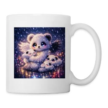 Himmlischer Nephalim‑Panda mit Wolkenbabys - Tasse - Weiß - Rechts
