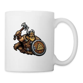 Wikinger-Krieger mit Schild - Tasse - Weiß - Rechts