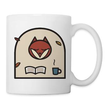 Renard de lecture d’automne - Mug blanc - blanc - Droite