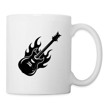 Flammende Gitarre - Tasse - Weiß - Rechts