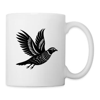 Fliegende Nördliche Bobwhite-Wachtel - Tasse - Weiß - Rechts