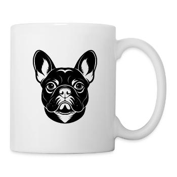 Französischer Bulldogge - Tasse - Weiß - Rechts