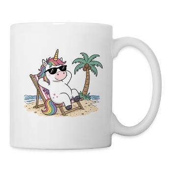 Einhorn am Strand - Tasse - Weiß - Rechts