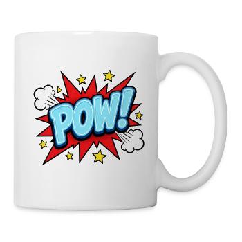 POW! Comic Pop Art Design – Knallig Retro - Tasse - Weiß - Rechts