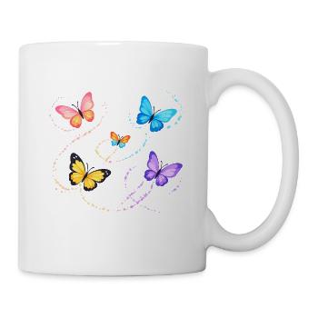 Schmetterlinge - Tasse - Weiß - Rechts