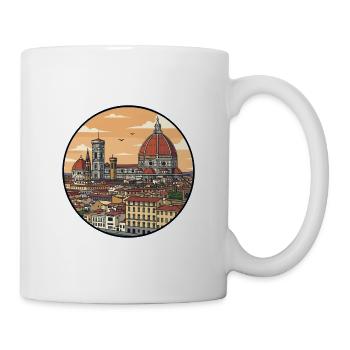 Florenz, Italien Kathedrale Rundaufkleber - Tasse - Weiß - Rechts
