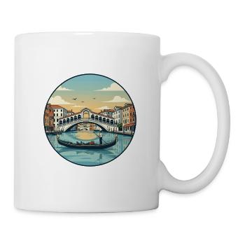 Venedig, Italien Rialto-Brücke-Gondelaufkleber - Tasse - Weiß - Rechts