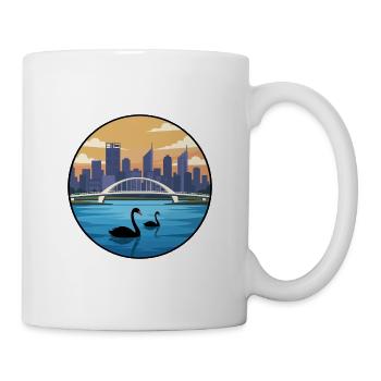 Perth Australien Swan River Skyline-Aufkleber - Tasse - Weiß - Rechts