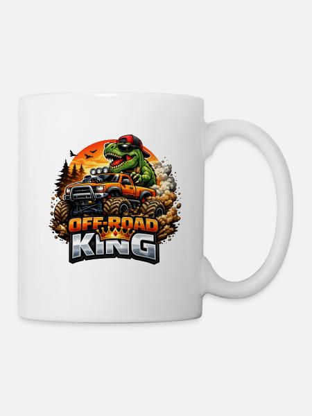 Offroad König Dino - Tasse - Weiß