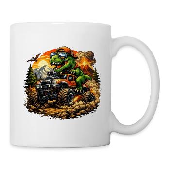 Dino MonsterTruck Abenteuer - Tasse - Weiß - Rechts