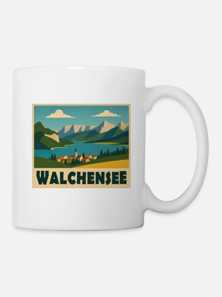 Walchensee Minimal - Tasse - Weiß