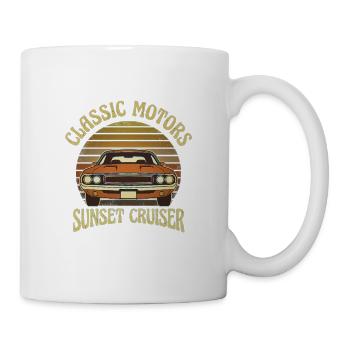 Sunset Cruiser: Klassisches Retro-Auto - Tasse - Weiß - Rechts