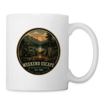 Weekend Escape Vintage-Abenteuer-Grafik - Tasse - Weiß - Rechts