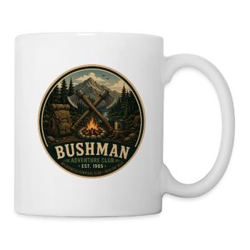 Buschmann Vintage-Abenteuergrafik - Tasse - Weiß - Rechts