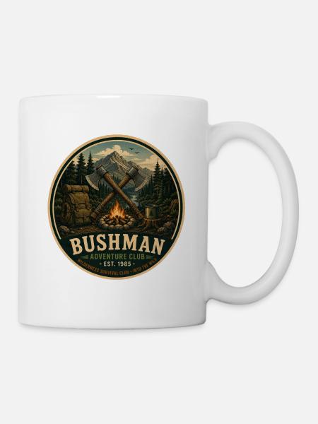 Bushman Vintage Adventure Graphic - Mug - white