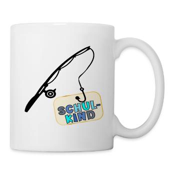 Schulstart Schulkind Angeln - Tasse - Weiß - Rechts