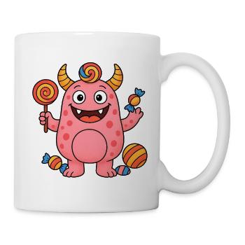 Monstre Rose Mignon - Mug blanc - blanc - Droite