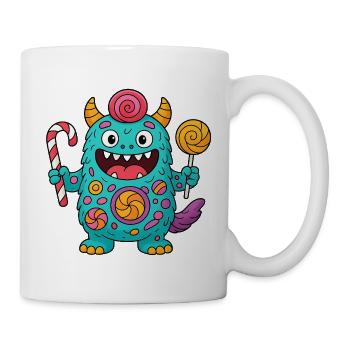 Niedliches Suessigkeiten Monster - Tasse - Weiß - Rechts
