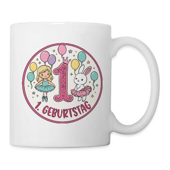 Erster Geburtstag Ballerina Hase - Tasse - Weiß - Rechts