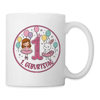 Erster Geburtstag Ballerina Hase - Tasse - Weiß - Rechts