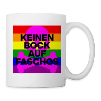 KEINEN BOCK AUF FASCHOS, NO NZS, NO AFD, PINK - Tasse - Weiß - Rechts