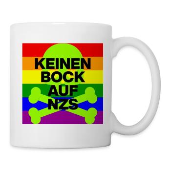 KEINEN BOCK AUF NZS, NO NZS, NO AFD, SKULL GRÜN - Tasse - Weiß - Rechts