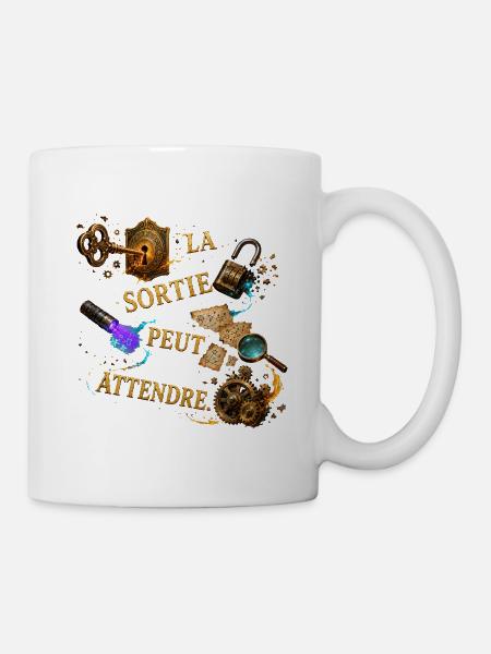 Sortie peut attendre – Steampunk mystique - Mug blanc - blanc